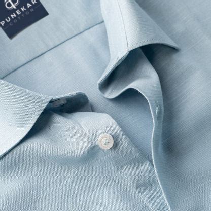 Baby Blue Color Lining Texture Pure Cotton Shirt For Men – Punekar Cotton