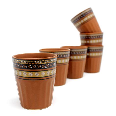Buy THE INDIA STYLE Ceramic Tumbler kulhar Set Cups Handmade kullad Tea ...