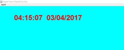 Image result for Java Digital Clock Sample Program in Java