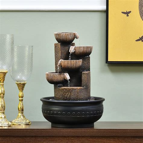 home Five Steps Arc Polyresin Decorative Water Fountain for Home ...