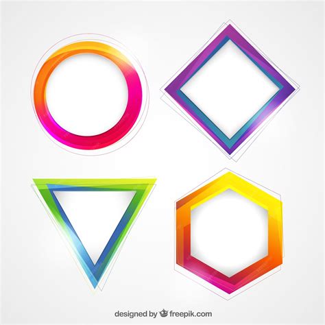 Frames collection with gradient colors | Free Vector
