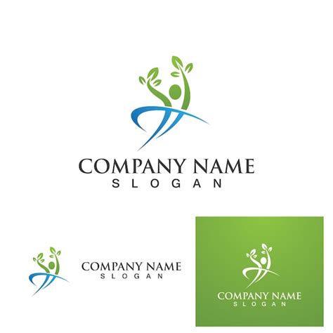 Blad mensen logo en symbool vector afbeelding | Premium Vector