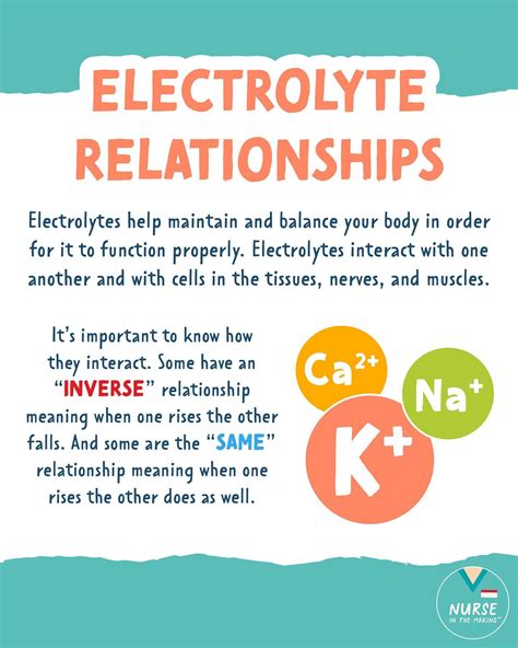 Kristine Tuttle | Electrolyte Relationships 📚 Electrolytes help ...