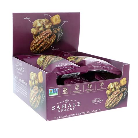 Sahale Snacks, Glazed Mix, Maple Pecans, 9 Packs, 1.5 oz (42.5 g) Each ...
