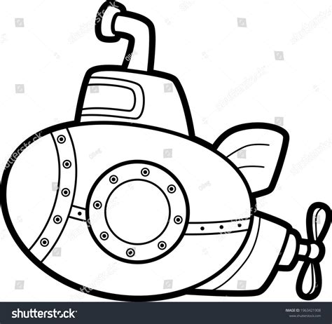 Submarine Black And White Clipart