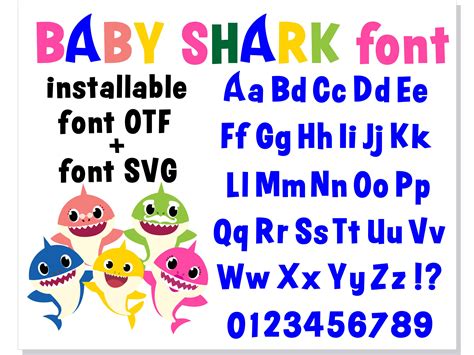 Baby Shark Font SVG, Baby Shark Font OTF, Baby Shark letters | Inspire ...