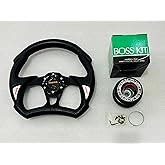 AUTO MT - 13 inch Black MOMO Universal Steering Wheel for Sports Car ...