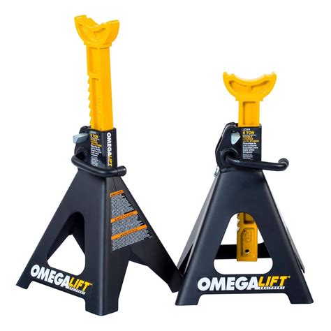 Omega Lift Heavy Duty 6 Ton Jack Stands Pair - Double Locking Pins ...