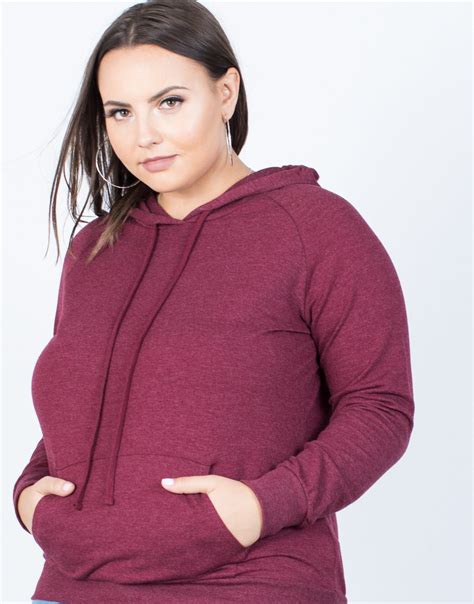 Plus Size Laid-Back Hoodie - Cute Plus Size Hoodie - Plus Size Sweater ...
