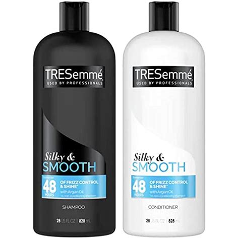 TRESemme Silky & Smooth Shampoo Set, Argan Oil & Vitamin E, Anti Frizz ...