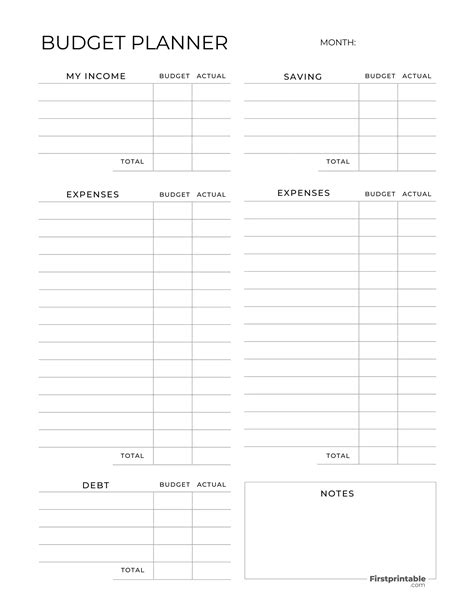 Free Budget Planner Templates | Printable & Fillable