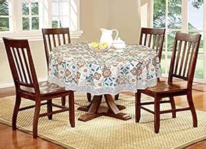 Buy Katwa Clasic® PVC Coated Spill Proof Printed Round Tablecloth/Table ...
