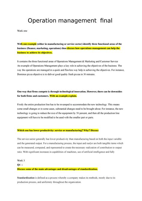 Operation Management Lecture Note 的图像结果