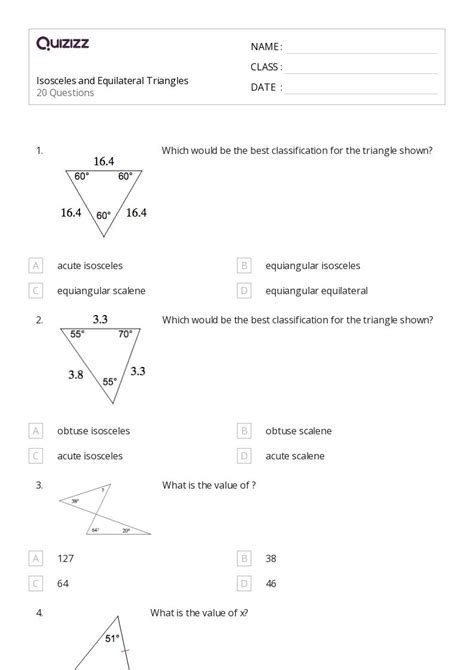 50+ congruency in isosceles and equilateral triangles worksheets for ...