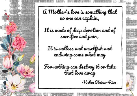 A Mother's Love Helen Steiner Rice Printable