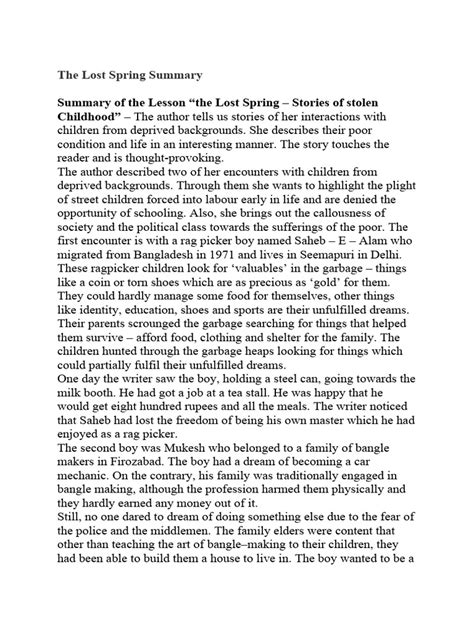 Image result for Lost Spring Line by Line Explanation