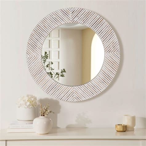Amazon.com: Uaeoo Round Wall Mirror,Farmhouse Circle Mirrors,Large ...
