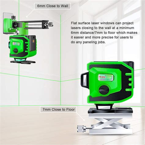 Buy 3X360° Cross Line Laser Leveling, 3D Self Leveling 12 Lines Green ...