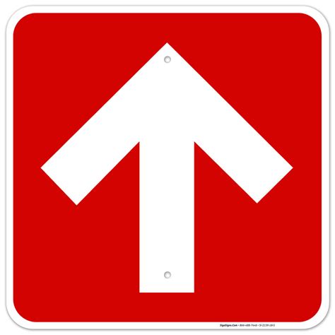 Up Arrow Sign Pedestrian Access Route Up Arrow Portrait Wall Sign