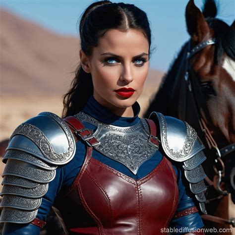 Mysterious Lady in Leather Armor | Stable Diffusion Online