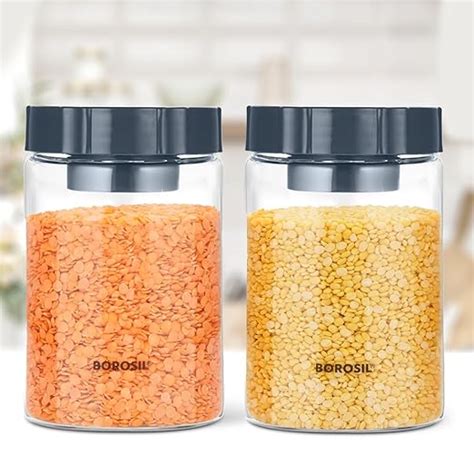 Buy Borosil 2pc 900ml EasyScoop Endura Storage Jar Set with PP Lid ...
