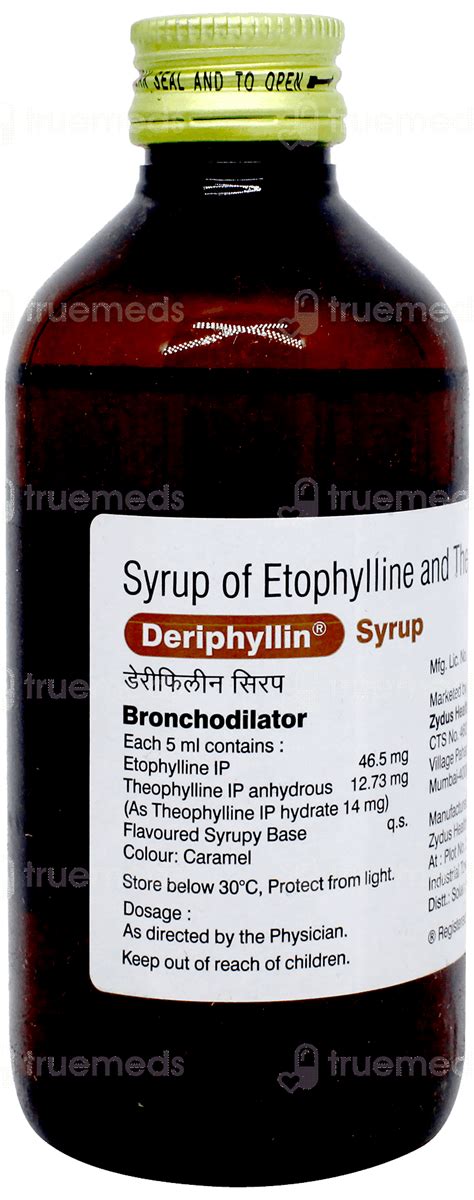 Deriphyllin 14/46.5 MG Syrup 200 ML | Order Deriphyllin 14/46.5 MG ...