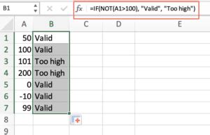 Image result for Excel Not Function Range