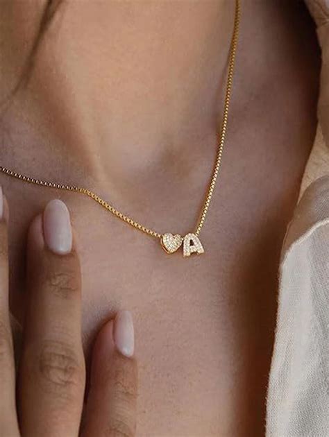 Small Collares Chunky Alphabet Balloon 3D Letter Initials Gold Plated ...