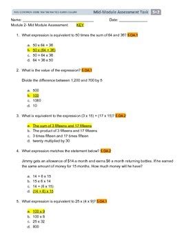 Image result for End of Module Assessment Task 5.2 Answer Key