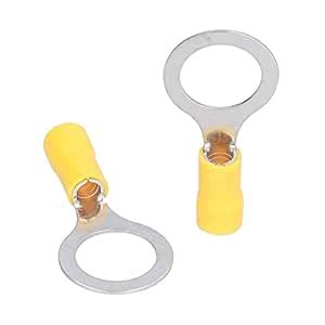 Ring Terminal, 25Pcs AWG 12-10 Cable Crimp Connector Good Electrical ...