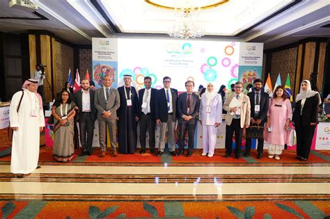 Delegates and Ministry officials at 3rd EdWG, in Pune on April 28, 2023 ...