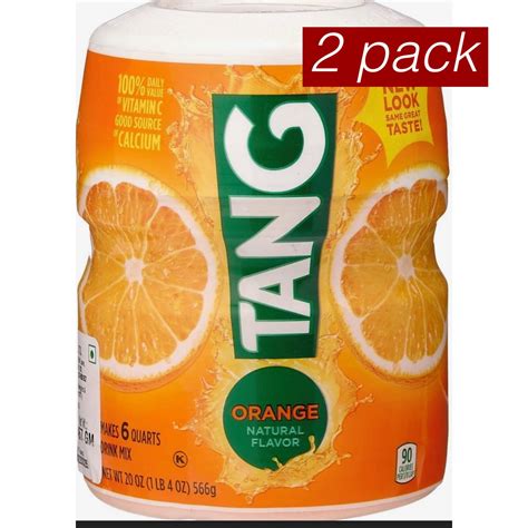 TAN.G Tang Orange Drink Mix 20oz Pack of 2 with Vitamin C calcium ...