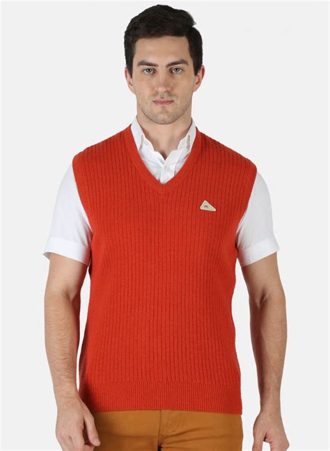 Buy Men Orange Solid Sweater Online in India - Monte Carlo