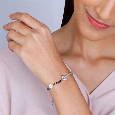 Buy GIVA Sterling Silver Love My Bae Mangalsutra Bracelet for Womens ...
