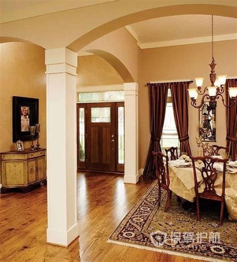 实木罗马柱圆形室内客厅欧式背景墙垭口装饰圆柱半圆木质柱子定制-阿里巴巴