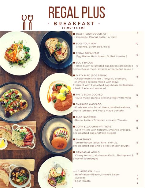 Menu at Regal Plus (Coffee & Sushi & Food) restaurant, Mayfield West