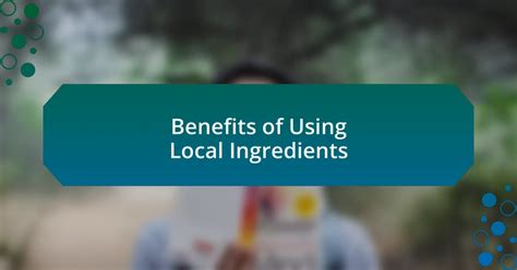 Local Ingredients 的图像结果