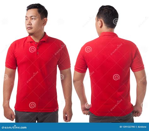 Red Collared Shirt Design Template Stock Photo - Image of clothing ...