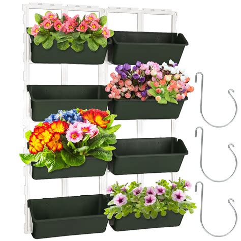 Outdoor Large Hanging Planters Pot, Railing Fence Planter With ...