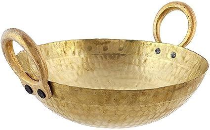 Buy S.R.B.B Brass Kadai for Cooking Golden, Capacity- 4500 ML Approx ...