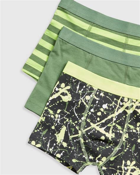 Buy Mothercare Boys Splatter Trunk Briefs -Pack of 3 - Green Online at ...