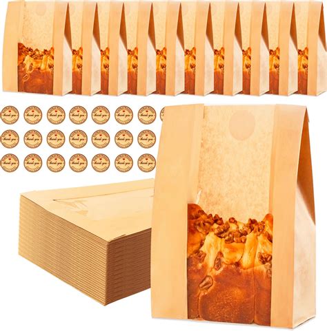 Amazon.com: Spakon 120 Pack Large Kraft Paper Bread Bags for Homemade ...