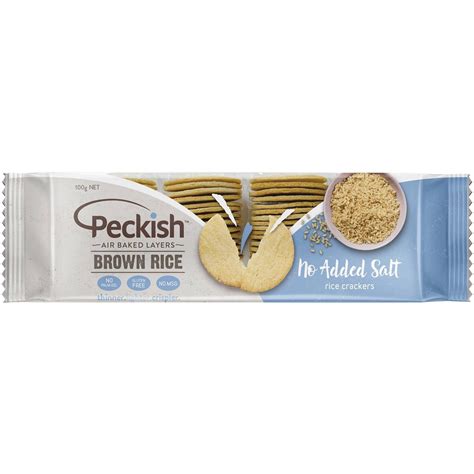 Peckish Brown Rice Crackers No Salt 100g | Woolworths
