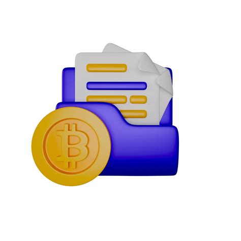 Dossier Bitcoin Crypto avec Documents et Pièce de Monnaie en Style ...