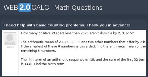 View question - I need help with basic counting problems. Thank you in ...