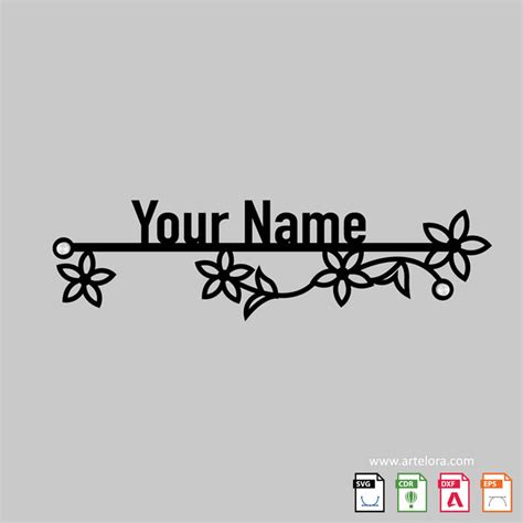 Name Plate laser cutting Flower – ArtElora