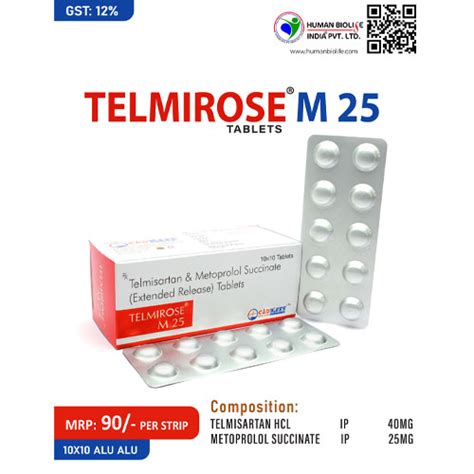 TELMIROSE-M 25 Tablets Human Biolife India Pvt. Ltd.