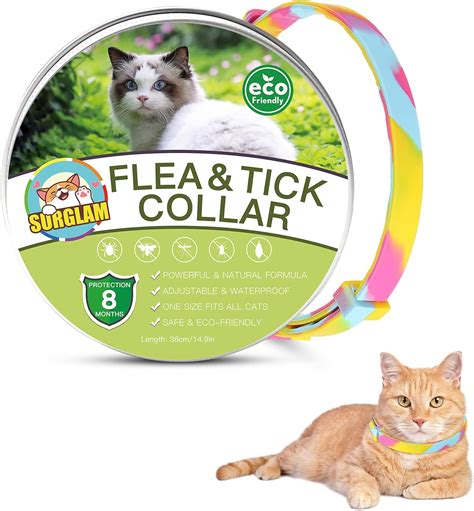 Cat Flea and Tick Collar, 8 Months Effective Protection Multi-coloured ...