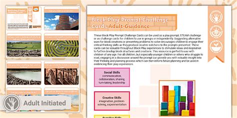 Play for All Ages - Block Play Prompt Challenge Cards