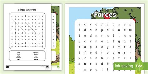 Forces Word Search - Primary Resources